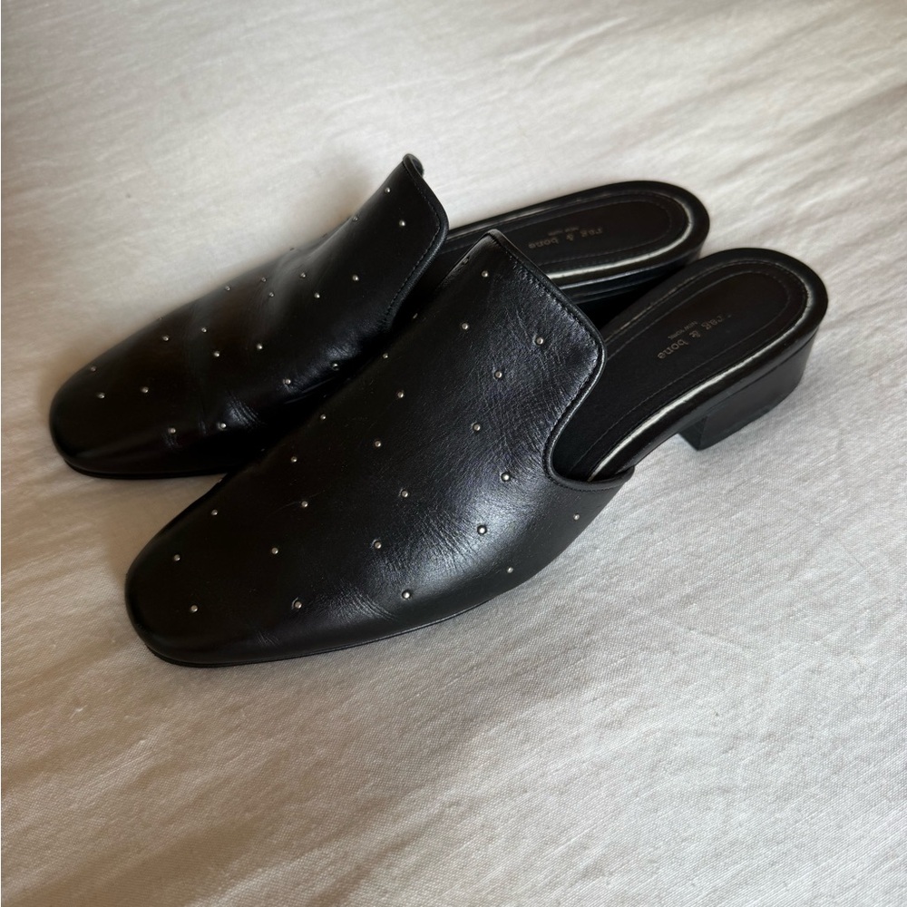 Rag & Bone Studded Leather Slip-On Mules